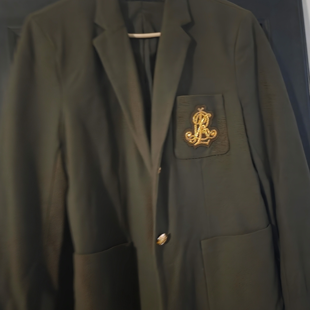 Ralph LAUREN Green Blazer with Gold Embroidery
